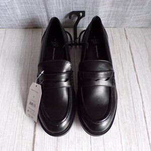 Time and Tru Women's Black Memory Foam Penny Loafers, Sizes 8-10